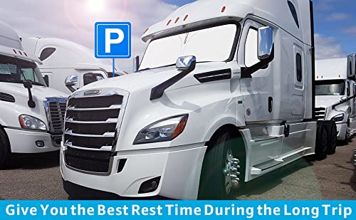 Front Windshield and Side Windows Custom Fit 2018-2024 2025 Freightliner Cascadia, Semi-Truck Semi, Commercial & Big Rig Truck Sun Shade Foldable Sun Protector Privacy Cover