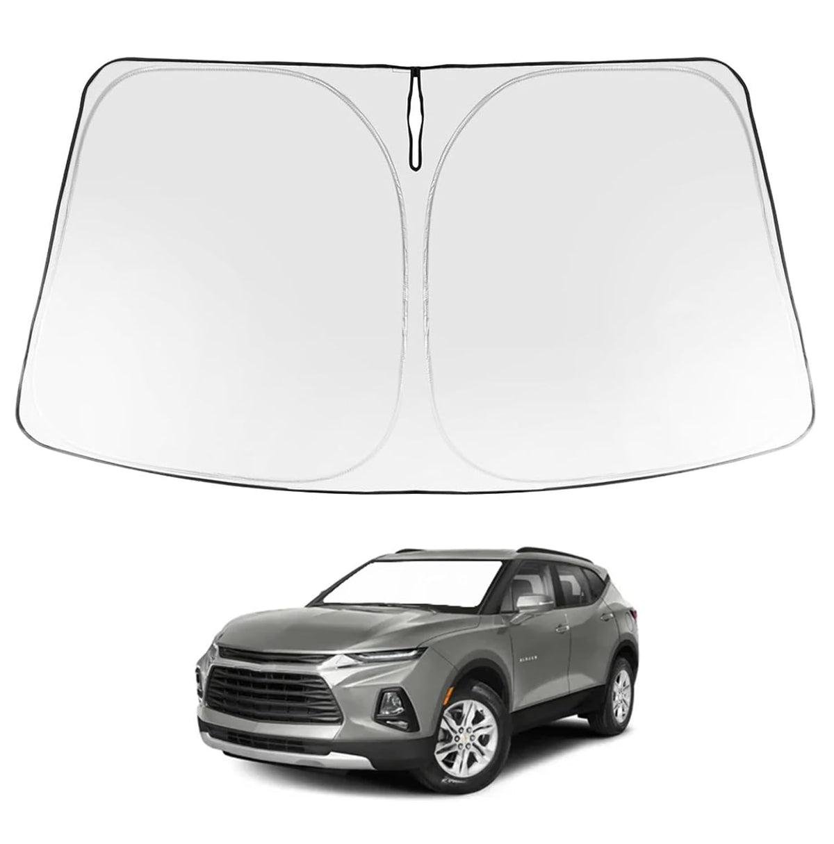 Proadsy Windshield Sun Shade for Chevrolet Blazer 2019–2025 2026 Foldable Front Sunshade Protector Sun Visor Blocks UV Rays Keep Car Cooler