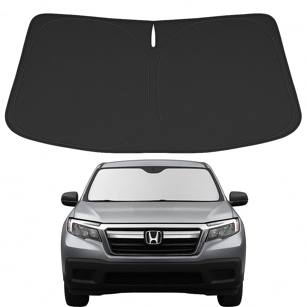 Proadsy 2026 Upgrade Front Windshield Sun Shade Foldable Sunshade Protector Custom Fit 2017-2025 Ridgeline Crew Cab Accessories