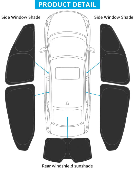 2020-2024 Nissan Sentra Side Win custom-fit side window shades - gasket edge fit