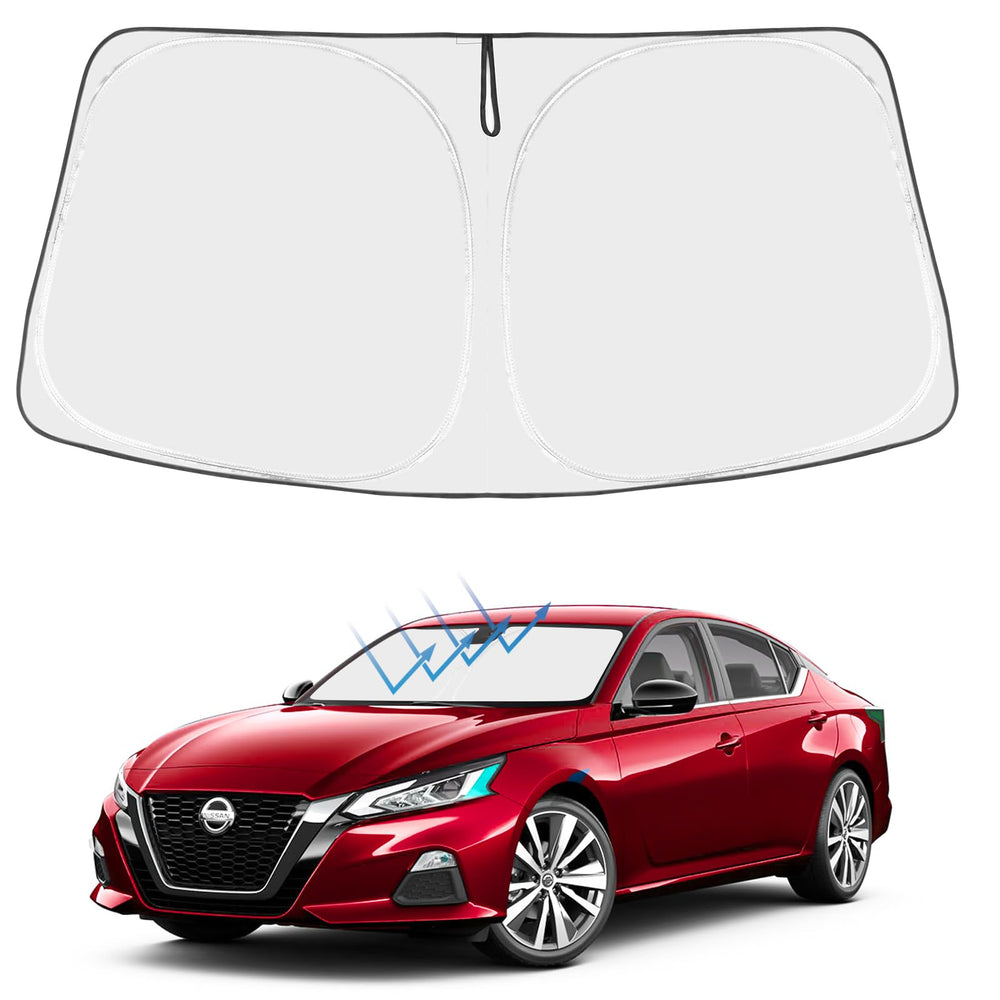 Proadsy 2025 Upgrade Windshield Sun Shade Custom Fit Nissan Altima 2019-2024 2025 4-Layer Foldable Front Sunshade Protector Sun Visor Blocks UV Rays Keep Car Cooler