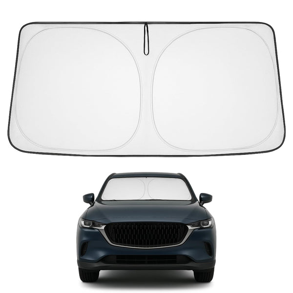 Proadsy 2025 Upgrade Windshield Sun Shade Custom Fit Mazda CX-9 CX9 2016-2024 2025 4-Layer Foldable Front Sunshade Protector Sun Visor Blocks UV Rays Keep Car Cooler