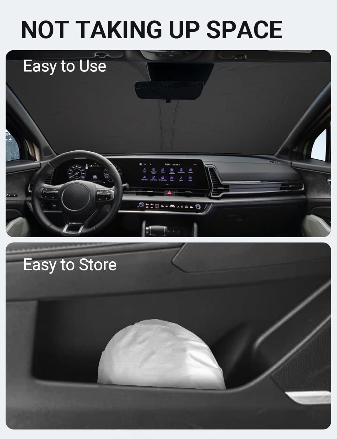 2023-2025 Kia Sportage NQ5 custom-fit sunshade - folded compact