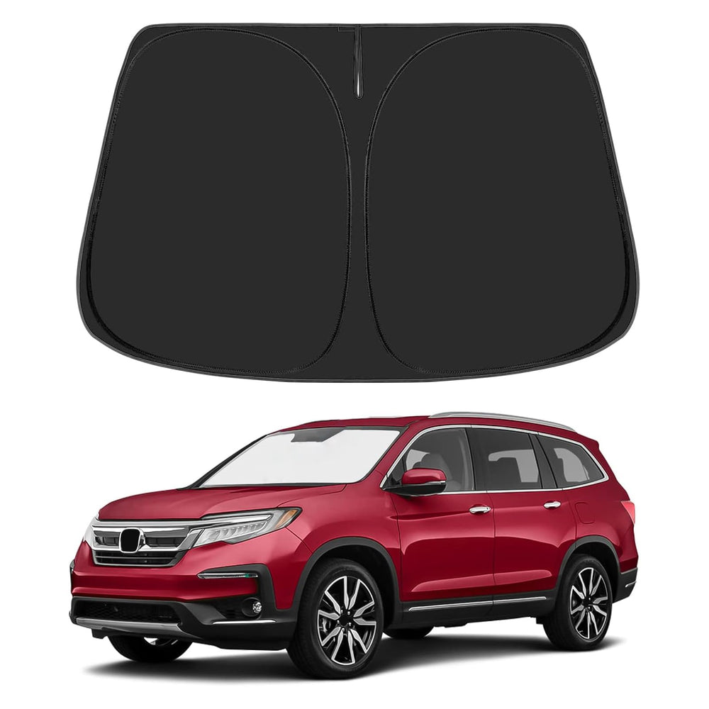 Proadsy 2025 Upgrade Windshield Sun Shade Custom Fit Honda Pilot 2016-2024 2025 4-Layer Foldable Front Sunshade Protector Sun Visor Blocks UV Rays Keep Car Cooler