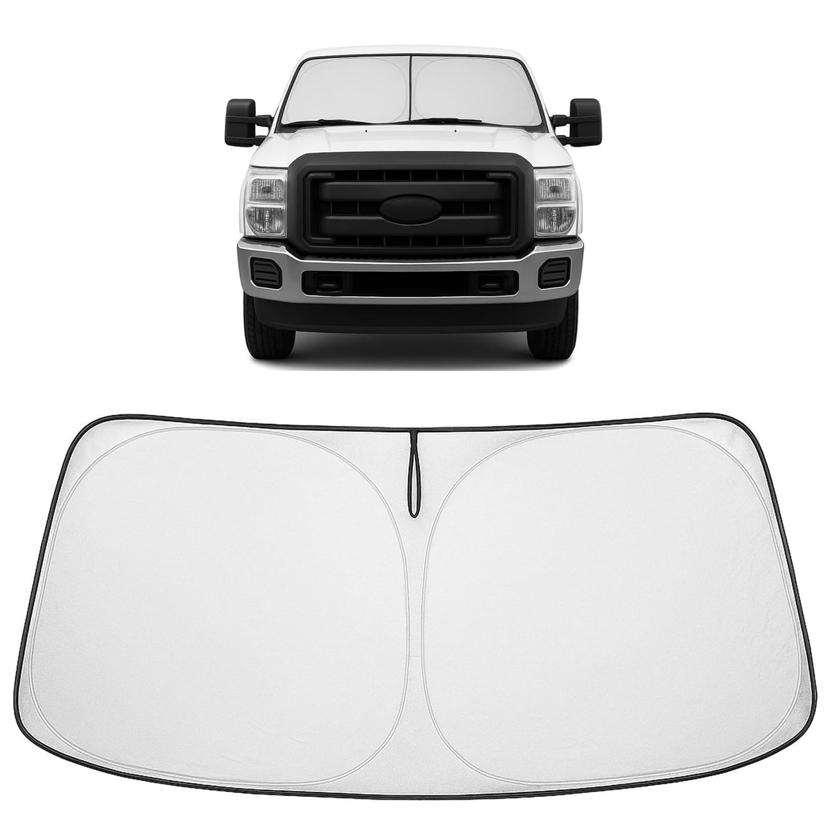 Proadsy 2026 Upgrade Front Windshield Sun Shade Foldable Sunshade Protector Custom Fit for 2008-2016 Ford Super Duty F-250 F250 F-350 F350 F-450 F450 F-550 F550 2Door 4Door Pickup Accessories