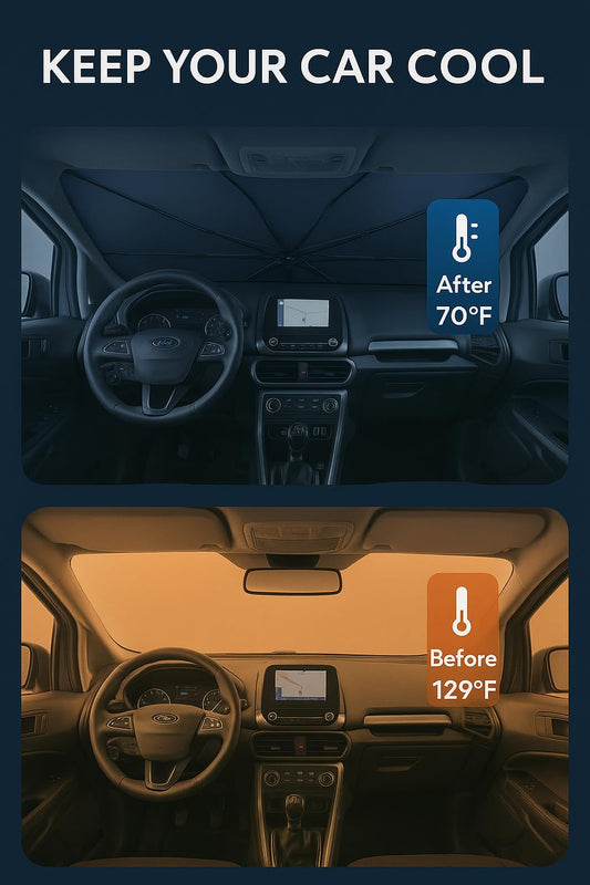 2015-2025 Ford Transit custom-fit sunshade - clearing mirror sensor
