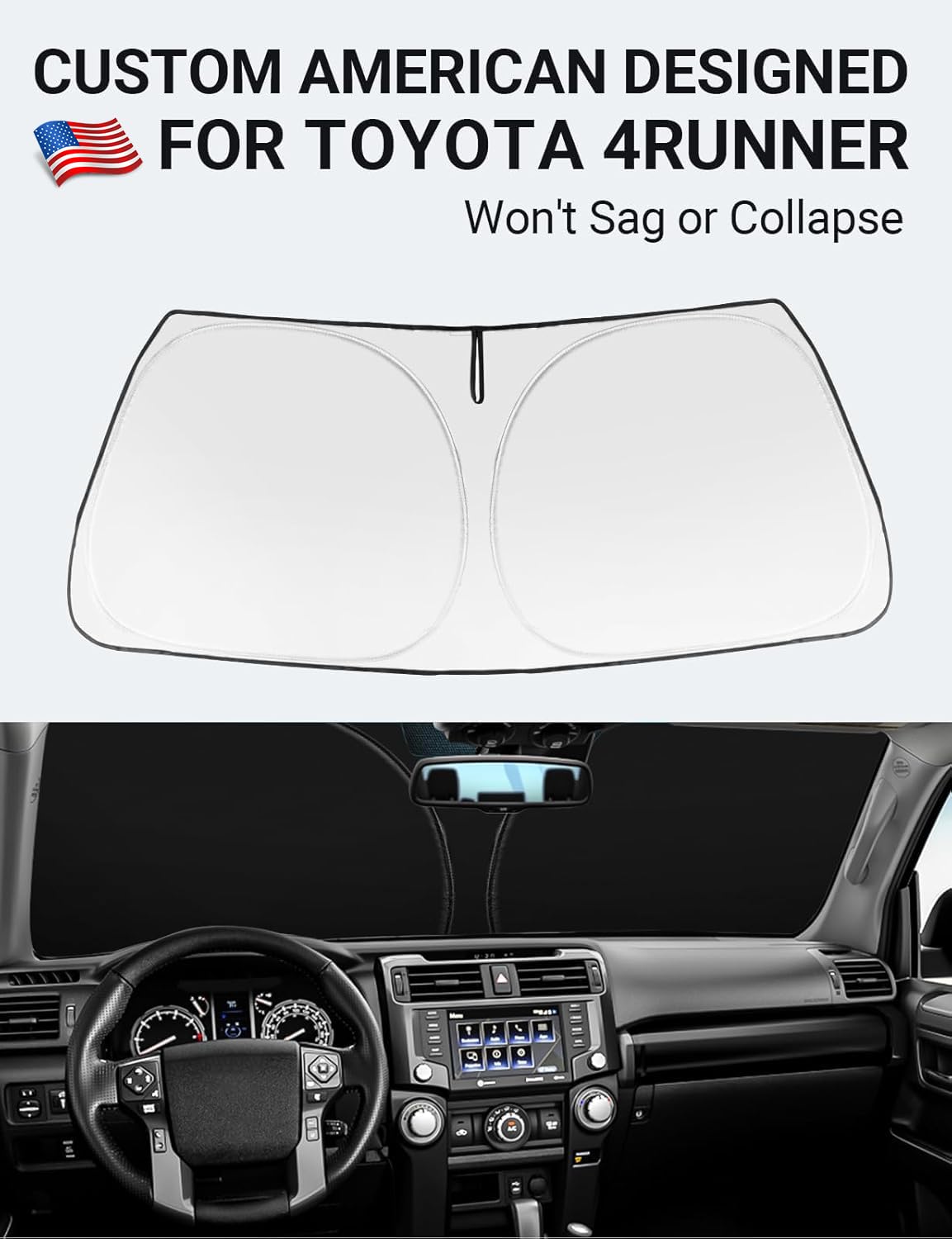 2010-2025 Toyota 4Runner custom-fit sunshade - folded compact