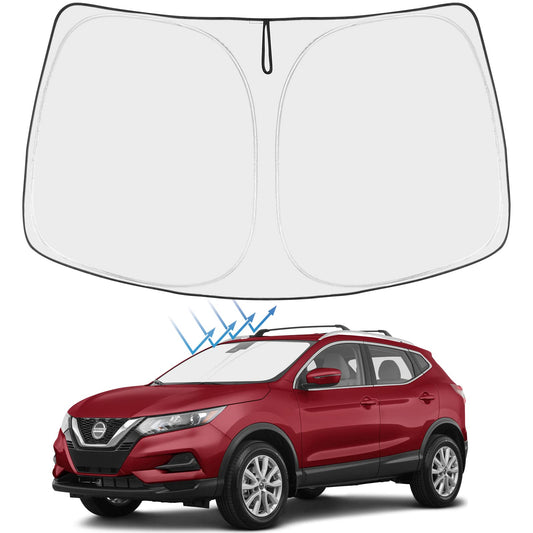 Proadsy 2025 Upgrade Windshield Sun Shade Custom Fit Nissan Rogue 2014-2020 4-Layer Foldable Front Sunshade Protector Sun Visor Blocks UV Rays Keep Car Cooler Accessories
