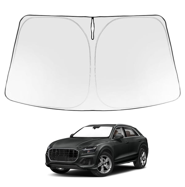 Proadsy 2025 Upgrade Windshield Sun Shade Custom Fit 2019-2024 2025 Audi Q8 Foldable Front Sunshade Protector Sun Visor Blocks UV Rays Keep Car Cooler