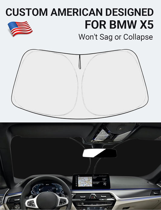 Proadsy Upgrade Front Windshield Sun Shade Foldable Sunshade Protector Custom Fit 2019-2025 BMW X5 M Sport xLine SUV Accessories