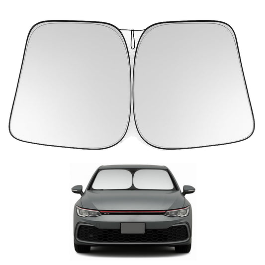 Proadsy 2025 Upgrade Windshield Sun Shade Custom Fit Volkswagen Golf GTI MK8 2022-2025 4-Layer Foldable Front Sunshade Protector Sun Visor Blocks UV Rays Keep Car Cooler