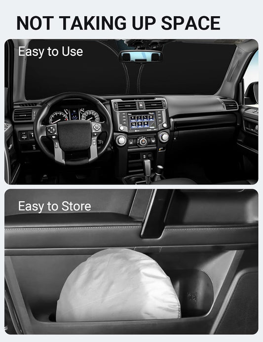 Proadsy 2026 Upgrade Front Windshield Sun Shade Foldable Sunshade Protector Custom Fit 2010-2025 4Runner 4-Runner SUV, SR5 Trail Limited Accessories