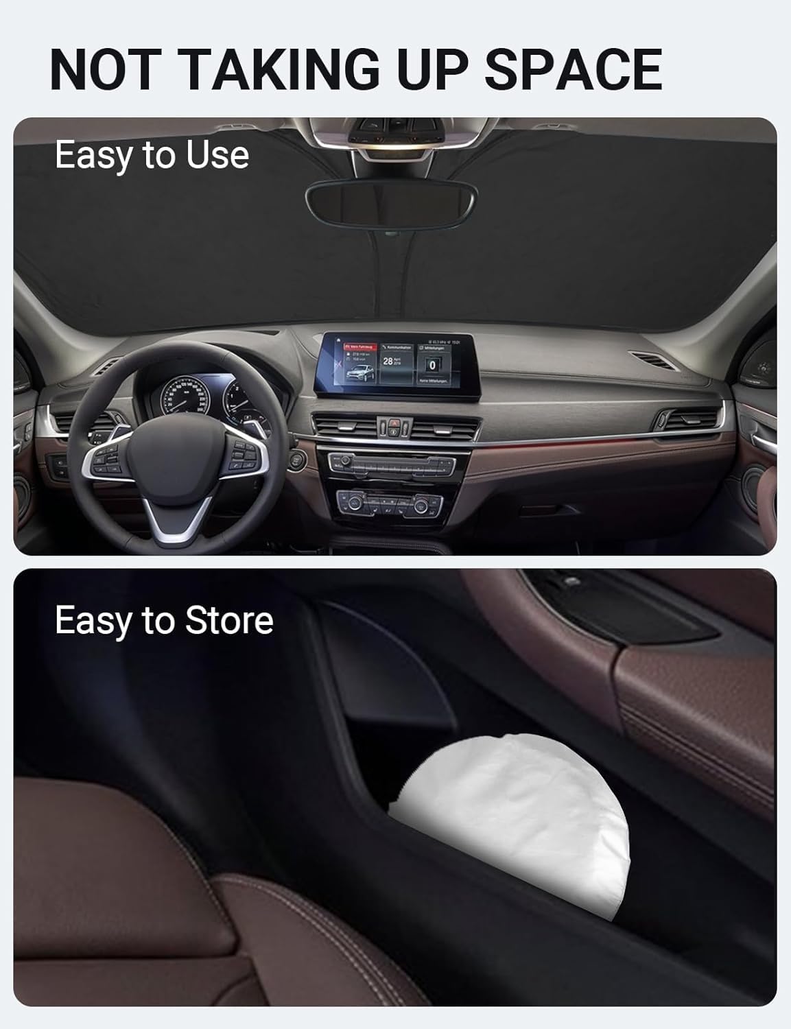 2016-2022 BMW X1 F48 custom-fit sunshade - folded compact