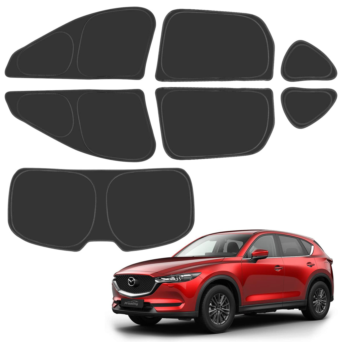 Proadsy 2026 Upgrade Window Sun Shade for 2017-2025 CX-5 Side Window for Baby/Camping UV Rays and Privacy Protect Accessories Set of 7