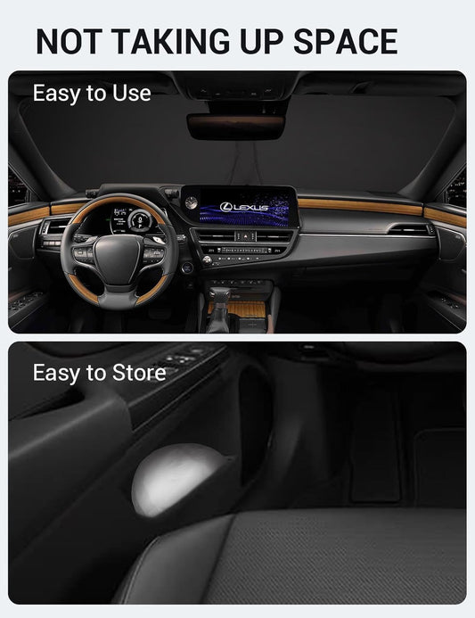 Proadsy 2026 Upgrade Front Windshield Sun Shade Foldable Sunshade Protector Custom Fit 2019-2025 ES Sedan Accessories