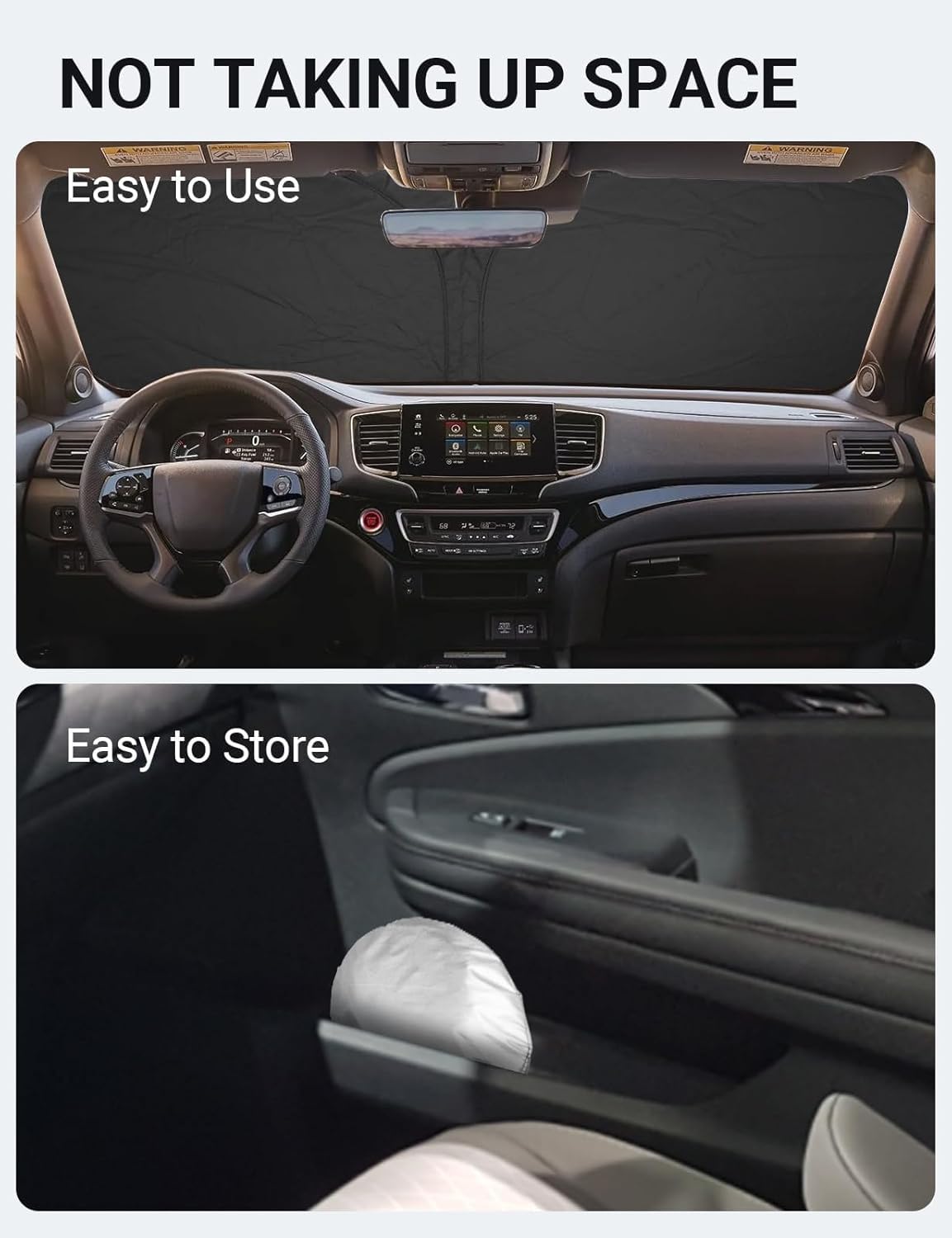 2019-2025 Honda Passport custom-fit sunshade - folded compact