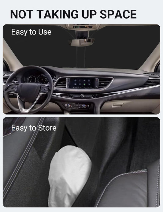 Proadsy 2026 Upgrade Front Windshield Sun Shade Foldable Sunshade Protector Custom Fit 2018-2024 Buick Enclave Accessories
