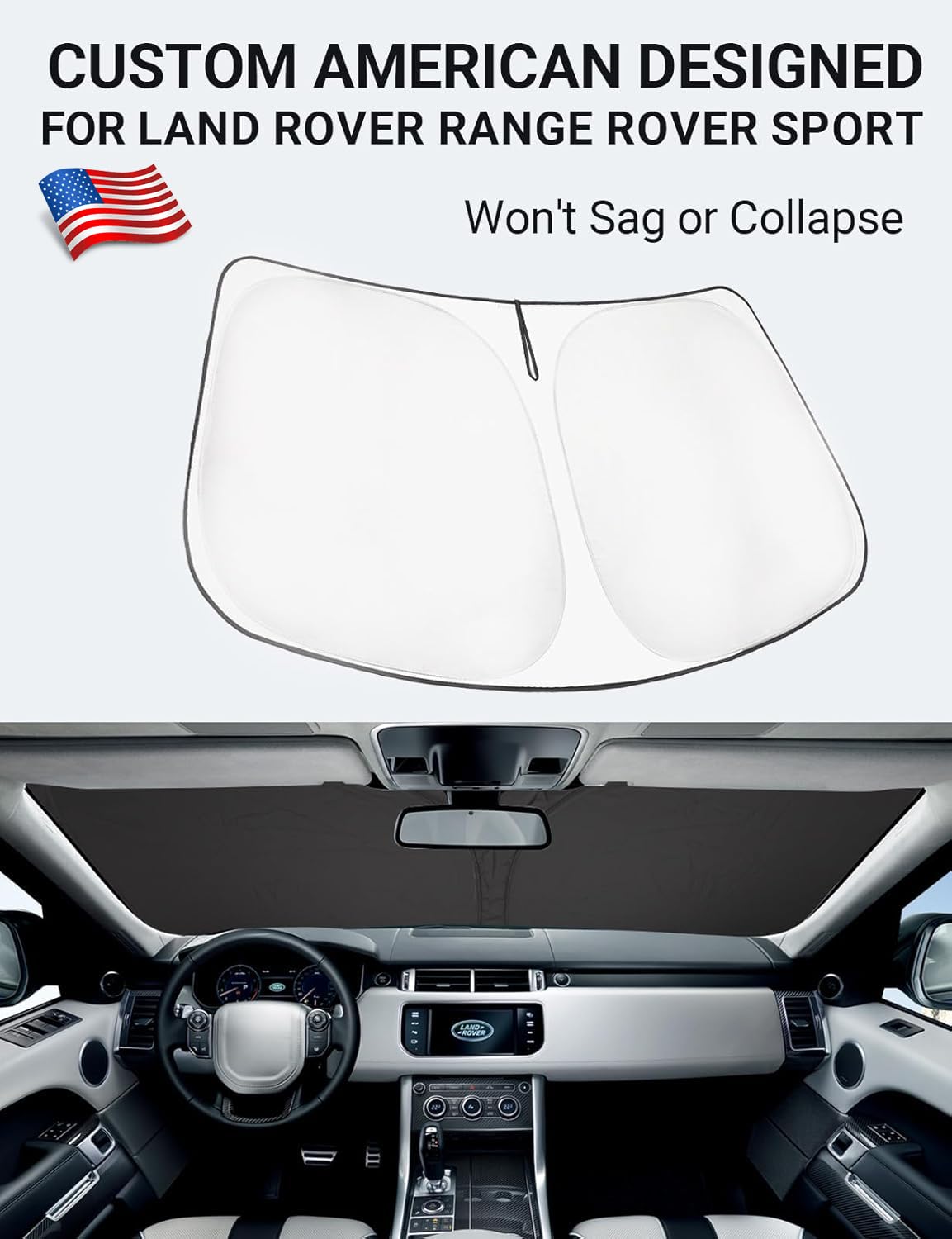 2014-2022 Land Rover Range Rover Sport custom-fit sunshade - folded compact