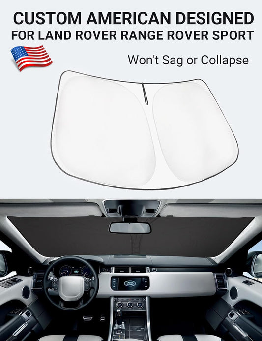 Proadsy 2026 Upgrade Front Windshield Sun Shade Foldable Sunshade Protector Custom Fit for 2014-2022 Land Rover Range Rover Sport SUV Accessories