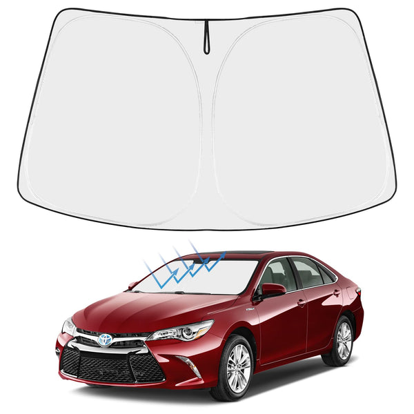 Proadsy 2025 Upgrade Windshield Sun Shade Custom Fit 2013-2017 Camry 4-Layer Foldable Front Sunshade Protector Sun Visor Blocks UV Rays Keep Car Cooler Accessories