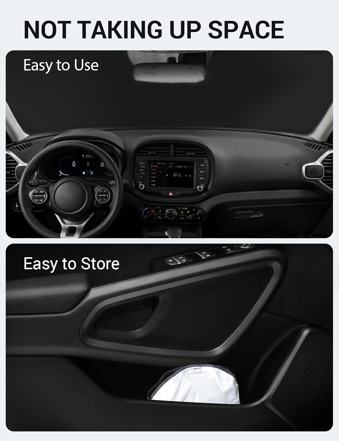 2020-2025 Kia Soul custom-fit sunshade - folded compact