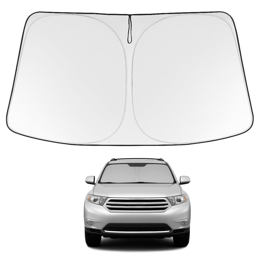 Proadsy 2025 Upgrade Windshield Sun Shade for Toyota Highlander 2008-2013 Foldable Front Sunshade Protector Sun Visor Blocks UV Rays Keep Car Cooler