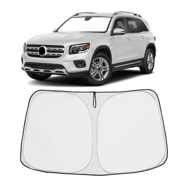 Proadsy 2025 Upgrade Windshield Sun Shade Custom Fit 2020-2023 2024 2025 Mercedes Benz GLB Foldable Front Sunshade Protector Sun Visor Blocks UV Rays Keep Car Cooler