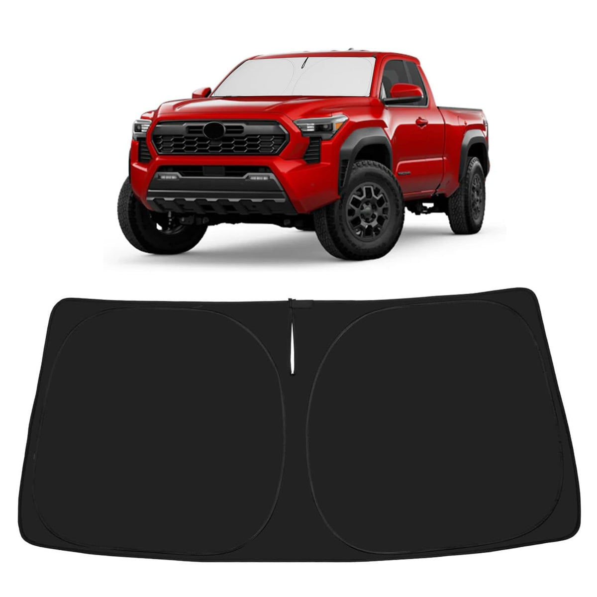 Proadsy 2026 Upgrade Windshield Sunshade Custom Fit 2024-2025 Tacoma 2Dr 4Dr Pickup Reflective Heat Sun UV Protector Foldable Front Window Shade Accessories