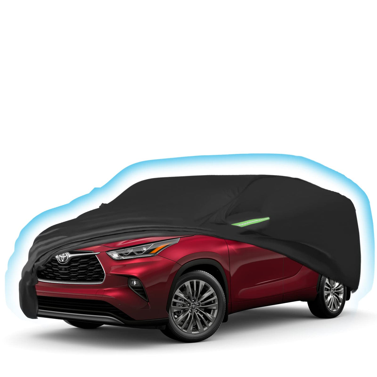 Proadsy Car Cover for Toyota Highlander 2020-2025 2026, Waterproof All Weather, Windproof Snowproof Rain Hail Sun UV Protection Full Outdoor Indoor Exterior Car Covers, Black
