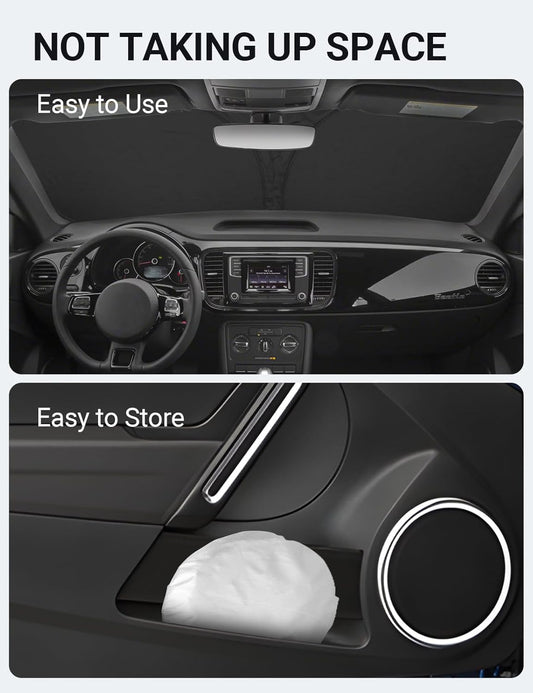 Proadsy 2026 Upgrade Front Windshield Sun Shade Foldable Sunshade Protector Custom Fit 2012-2019 VW Beetle Accessories