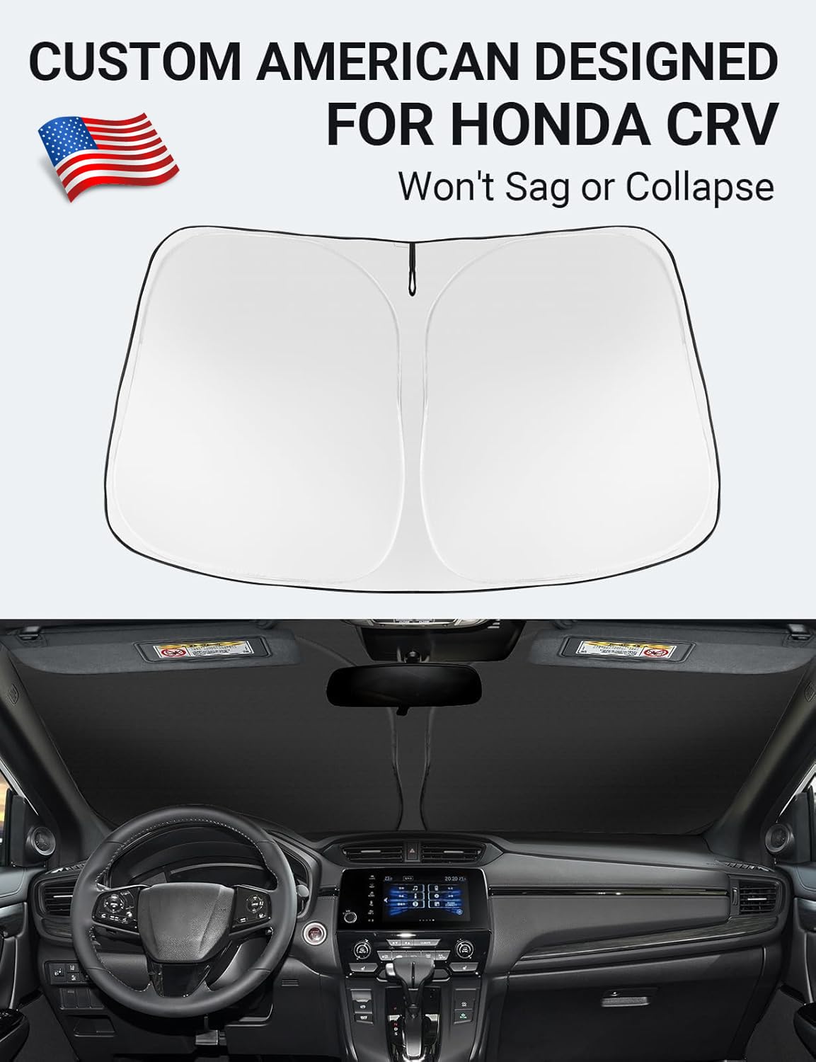 2017-2022 Honda CR-V custom-fit sunshade - folded compact
