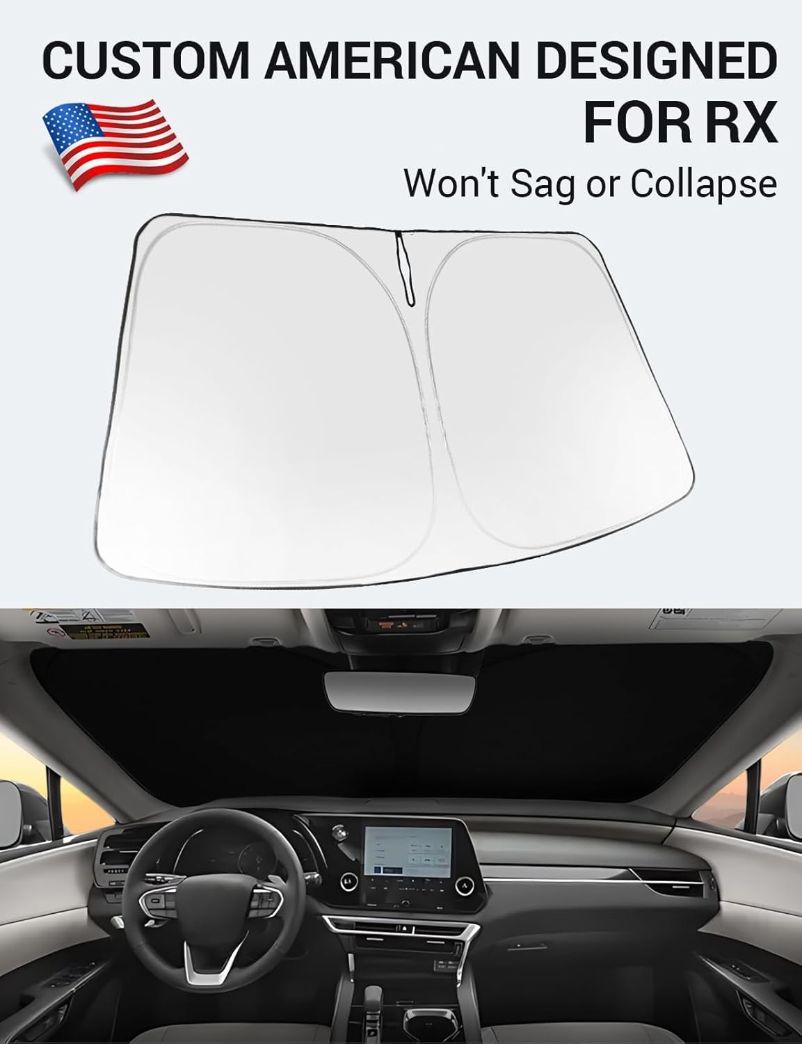 2023-2026 Lexus RX custom-fit sunshade - folded compact