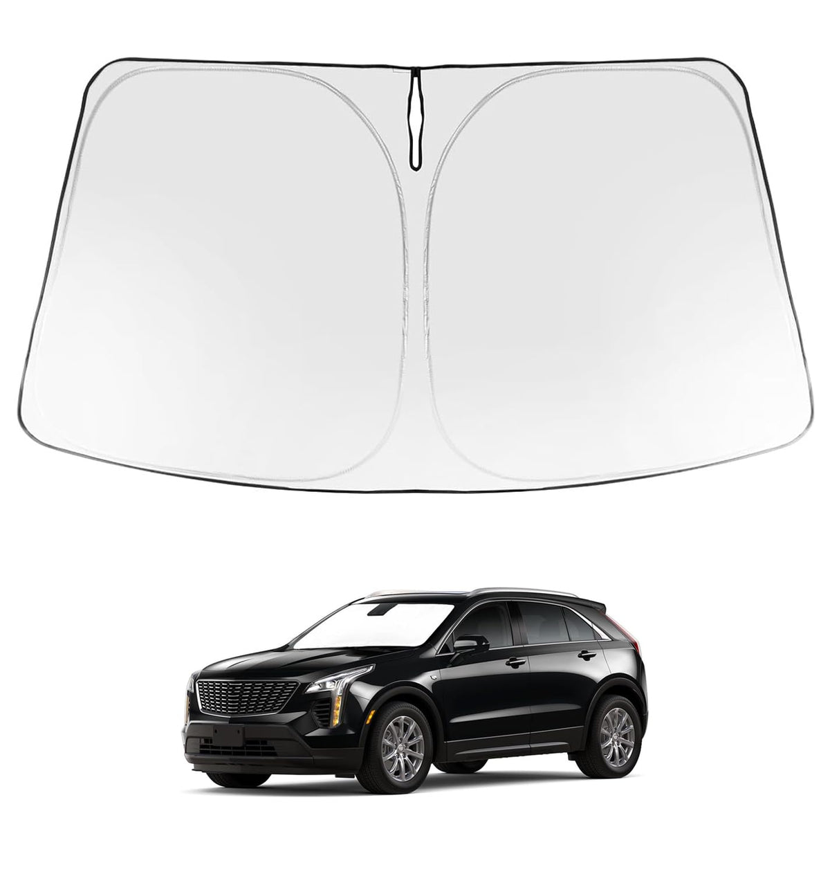 Proadsy Windshield Sun Shade for Cadillac XT4 2019-2025 2026 4-Layer Foldable Front Sunshade Protector Sun Visor Blocks UV Rays Keep Car Cooler