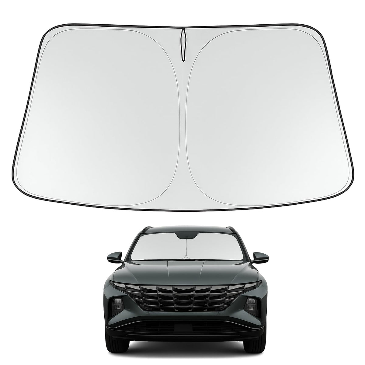 Proadsy Windshield Sun Shade for Hyundai Tucson 2026 2025 2024 2023 2022 Front Window Sunshade Protector Foldable Sun Visor Blocks UV Rays Keep Car Cooler