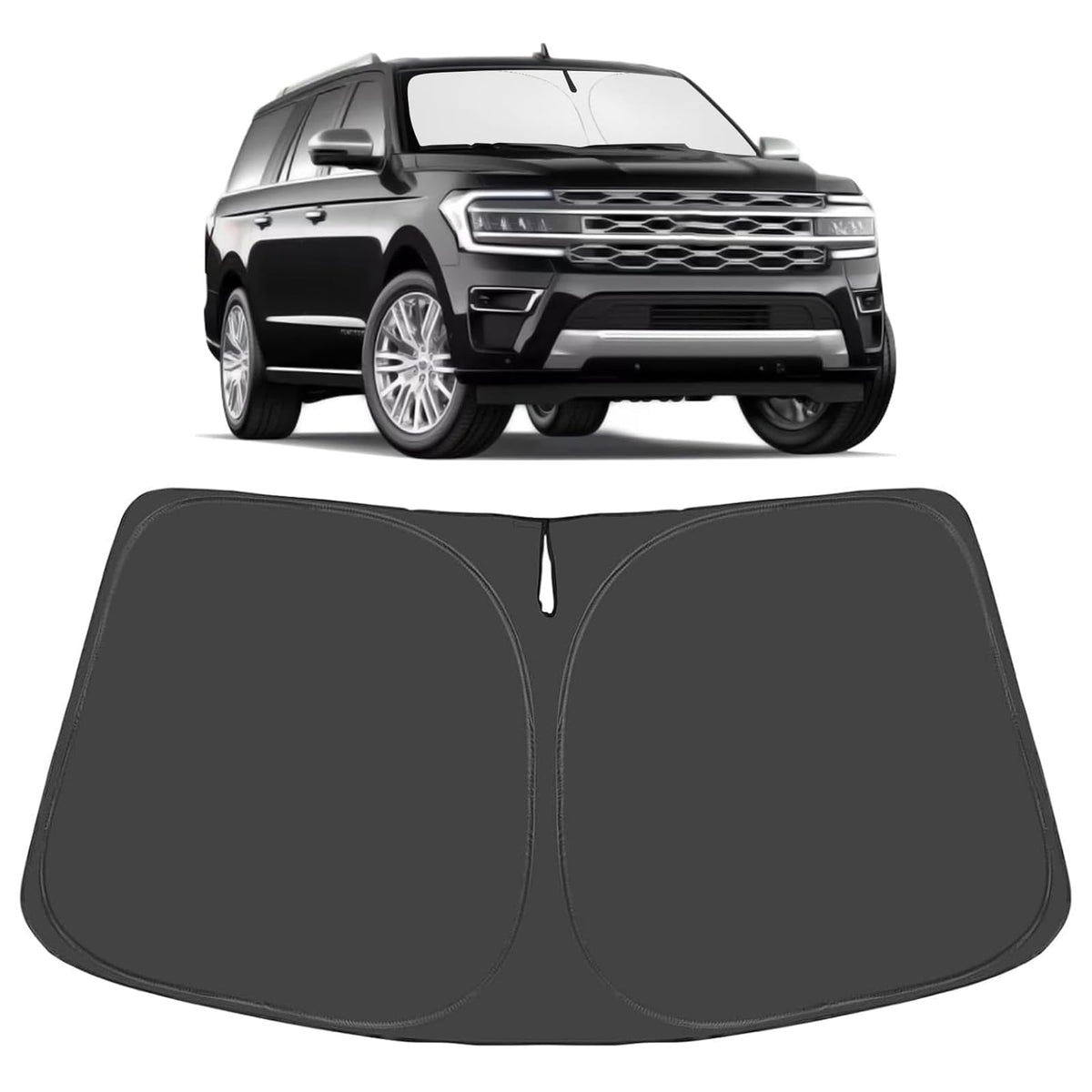 Proadsy 2026 Upgrade Front Windshield Sun Shade Foldable Sunshade Protector Custom Fit 2018-2025 Ford Expedition Accessories