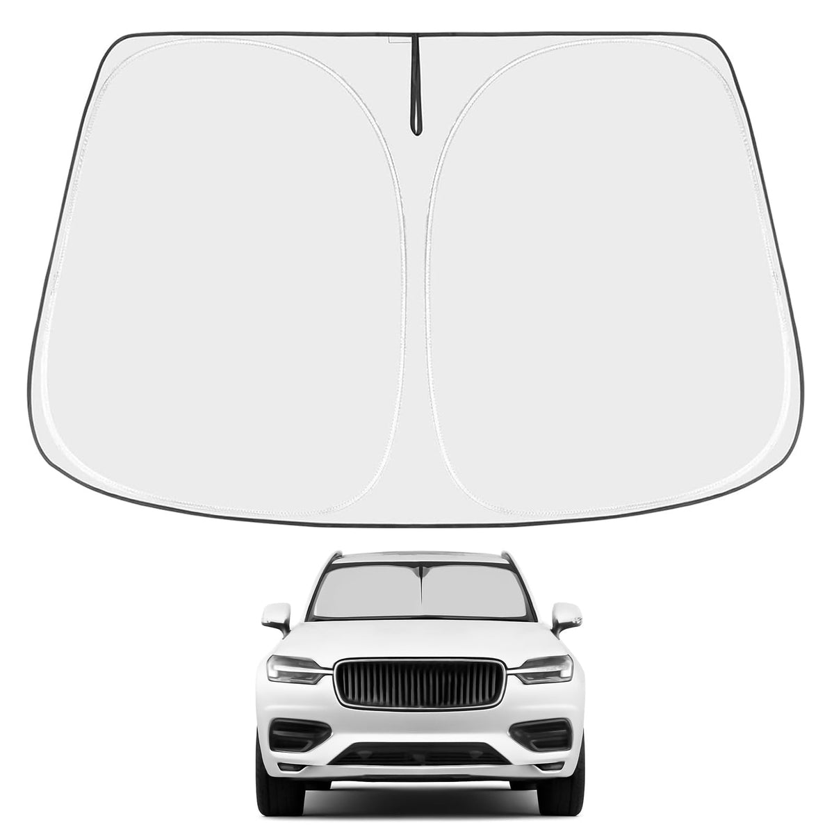 Proadsy Windshield Sun Shade for Volvo XC90 2016-2025 2026 4-Layer Foldable Front Sunshade Protector Sun Visor Blocks UV Rays Keep Car Cooler