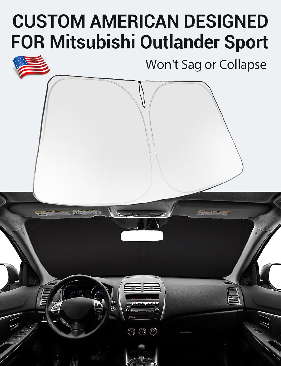 2011-2026 Mitsubishi Outlander custom-fit sunshade - folded compact