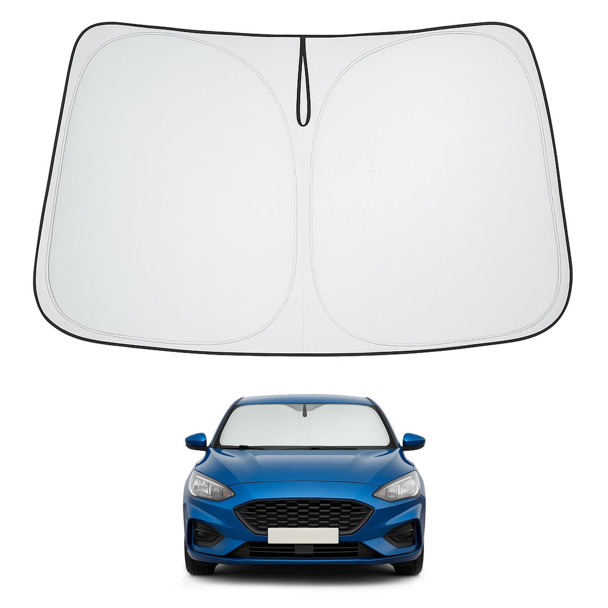 Proadsy 2026 Upgrade Front Windshield Sun Shade Foldable Sunshade Protector Custom Fit 2012-2018 Ford Focus S, RS, ST, SE, SEL, Titanium, Electric Sedan Hatchback Accessories