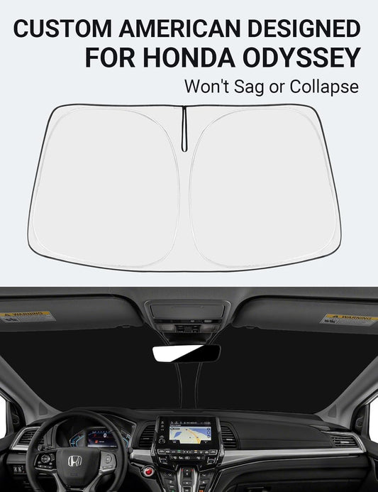 Custom American designed 2018-2026 Honda Odyssey windshield sunshade, will not sag or collapse