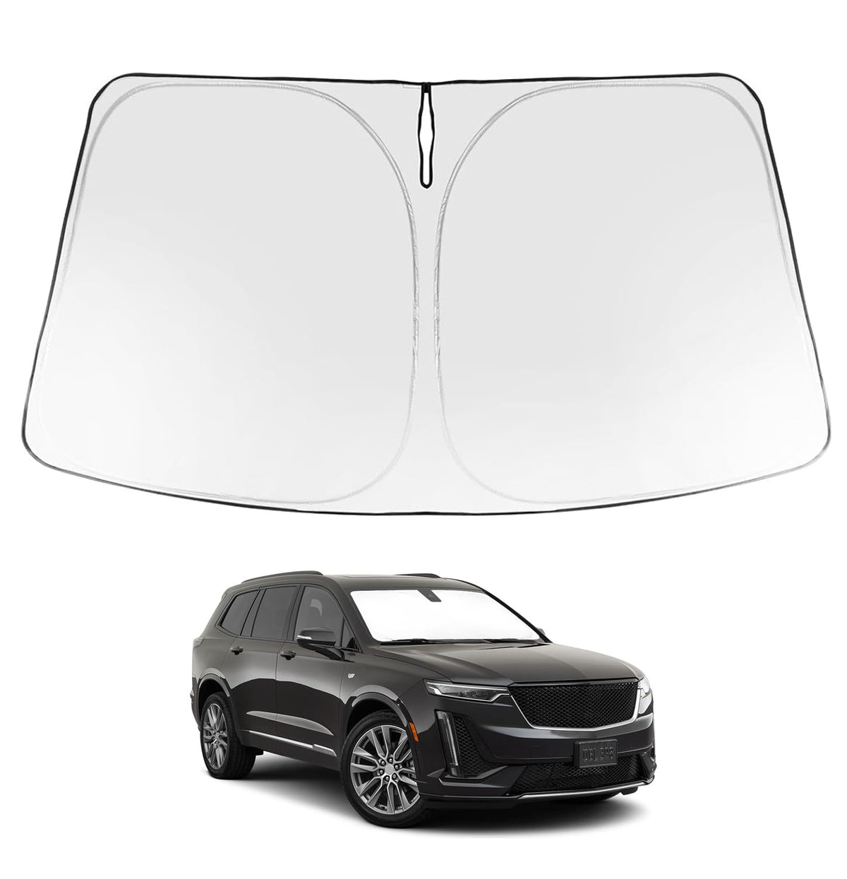 Proadsy Windshield Sun Shade for Cadillac XT6 2020-2025 2026 Foldable Front Sunshade Protector Sun Visor Blocks UV Rays Keep Car Cooler