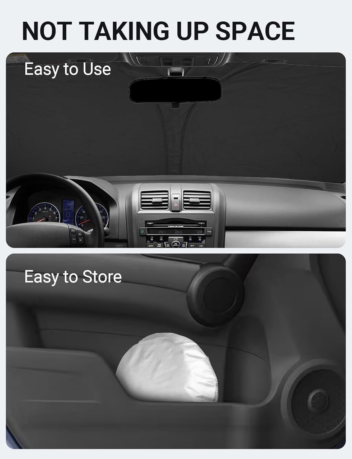 2007-2011 Honda CR-V custom-fit sunshade - folded compact