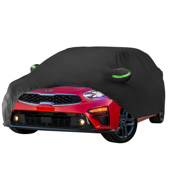 Proadsy 2025 Upgrade Car Cover for 2009-2024 2025 Kia Forte, Waterproof All Weather for Automobiles, Windproof Snowproof Rain Hail Sun UV Protection Full Outdoor Indoor Exterior Car Covers, Black