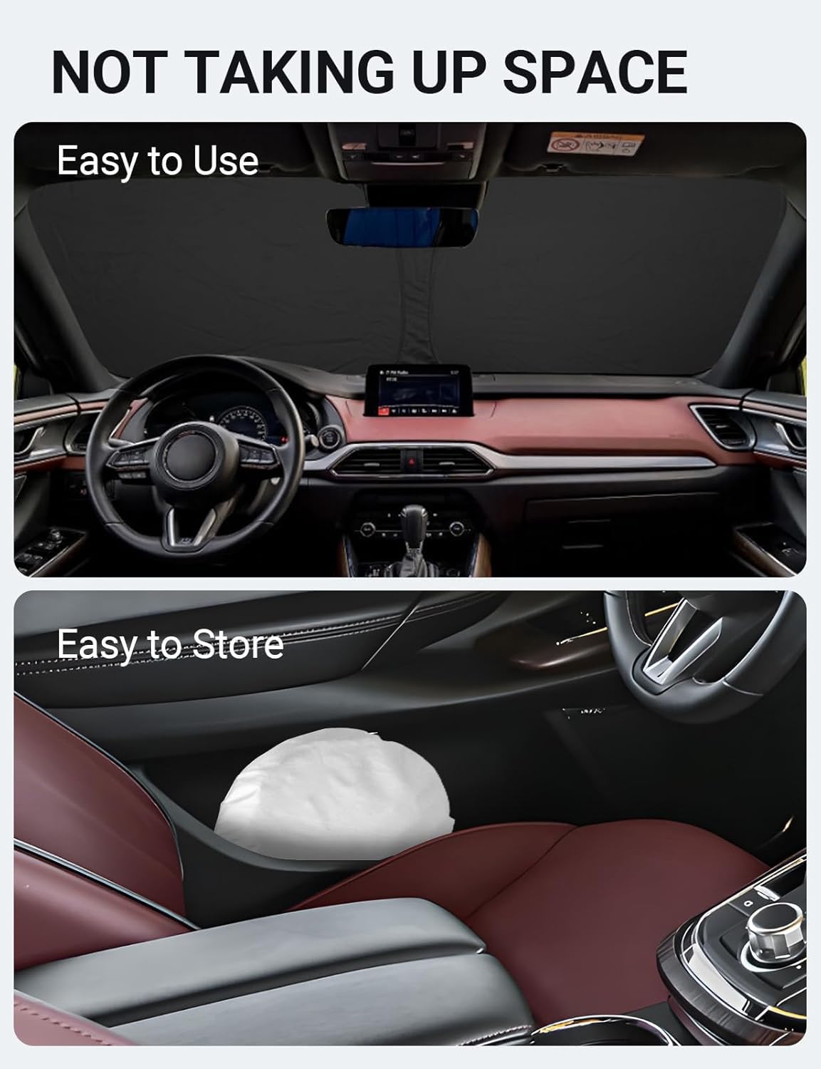 2016-2025 Mazda CX-9 custom-fit sunshade - folded compact