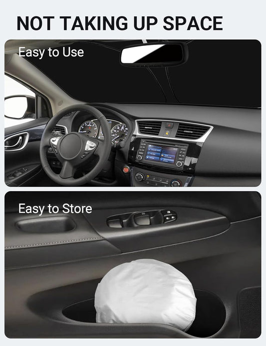 Proadsy 2026 Upgrade Front Windshield Sun Shade Foldable Sunshde Protector Custom Fit 2013-2019 Nissan Sentra S, SV, SR, Sedan Accessories