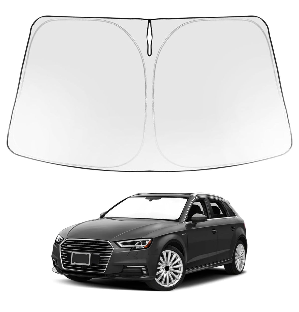 Proadsy 2026 Upgrade Front Windshield Sun Shade Foldable Sunshade Protector Custom Fit 2014-2020 Audi A3 Accessories