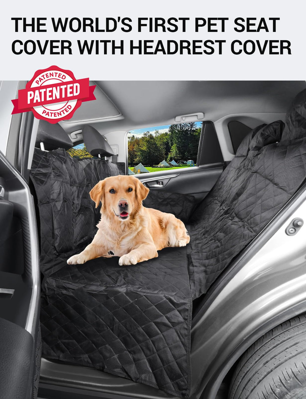 Proadsy for Toyota Rav4 2019-2024 2025 Dog Car Seat Cover Extender Waterproof Scratch Proof Durable Black Back Seat Protector Pet Hammock
