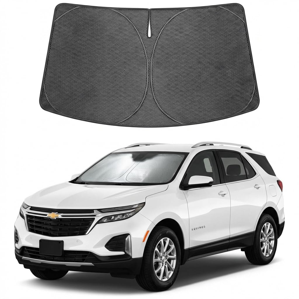 Proadsy Windshield Sun Shade Custom Fit Chevrolet Corvette 2020-2026 Ice Crystal Black Front Window Sunshade UV and Heat Blocker Foldable Visor Keeps Car Cooler for Summer Parking and Daily Use