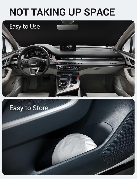 Proadsy Windshield Sun Shade for 2016-2025 2026 Audi Q7 Foldable Front Sunshade Protector Sun Visor Blocks UV Rays Keep Car Cooler