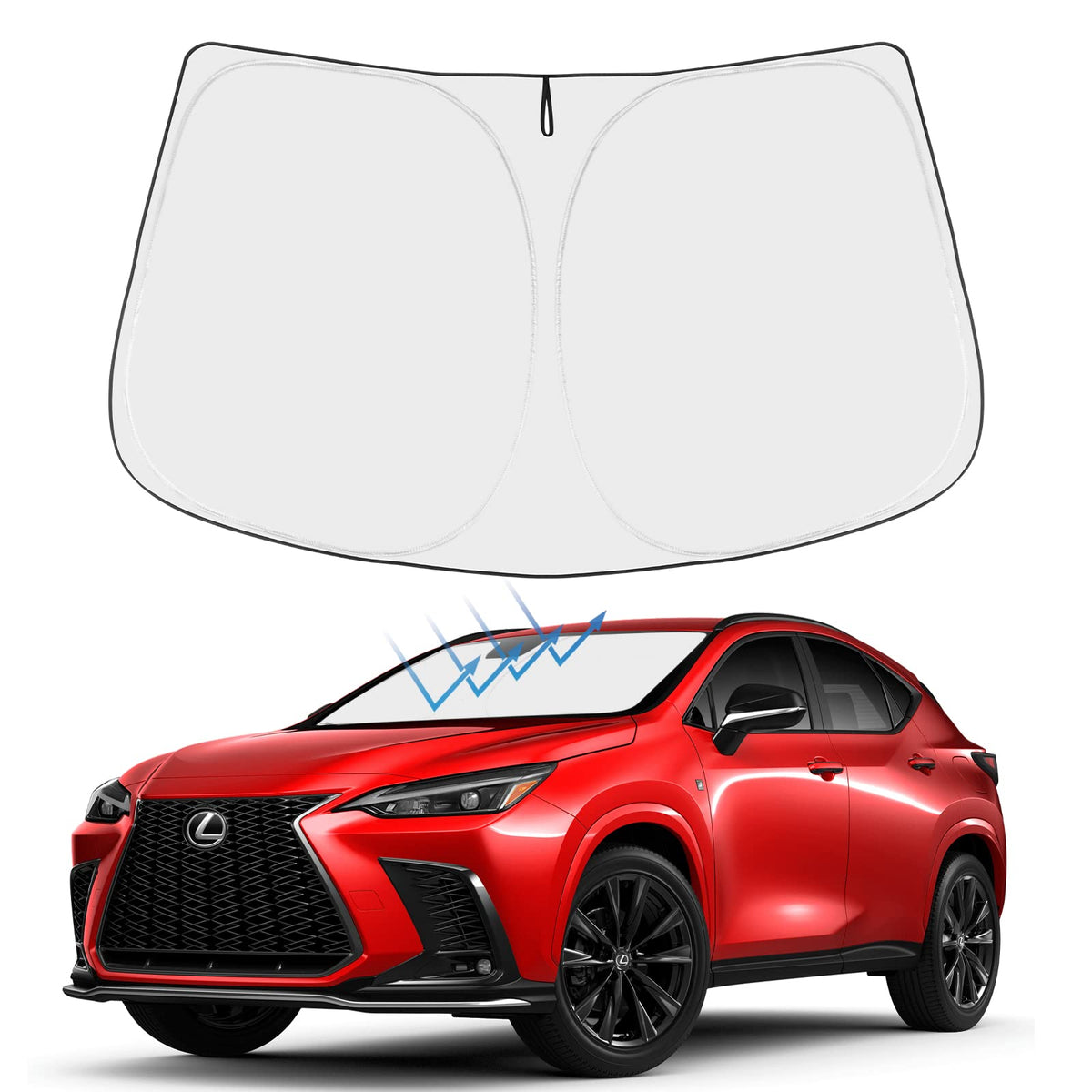 Proadsy Windshield Sunshade for 2022-2025 2026 Lexus NX NX250 NX350 NX350h NX450h+, Block Sun & UV Car Protector, Foldable Front Window Sun Shade Keep Car Cooler
