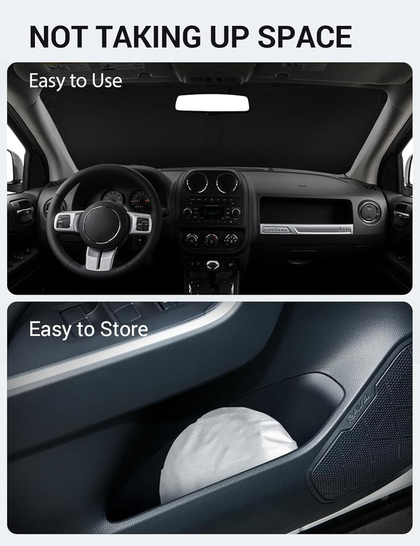 2007-2017 Jeep Compass custom-fit sunshade - folded compact